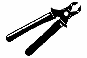 bolt cutter silhouette line art vector illustration