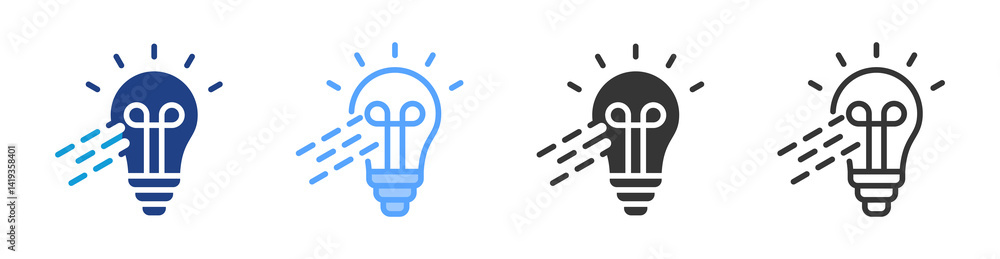 Poster Idea icon set multiple style collection