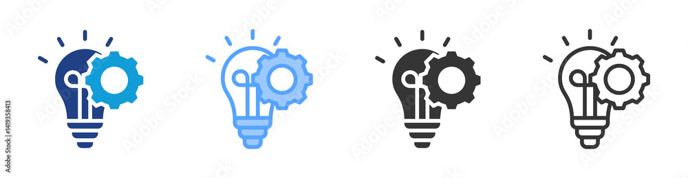 Poster innovation icon set multiple style collection