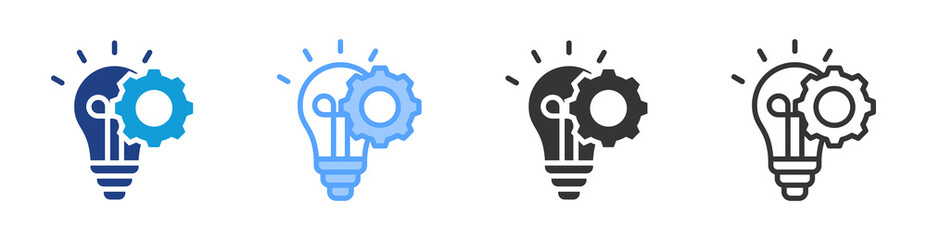 Fototapeta premium Innovation icon set multiple style collection