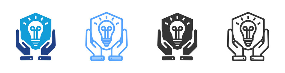 Intellectual Property icon set multiple style collection