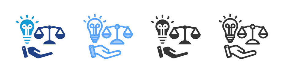 Legal Rights icon set multiple style collection