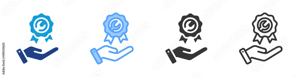 Aufkleber service mark icon set multiple style collection