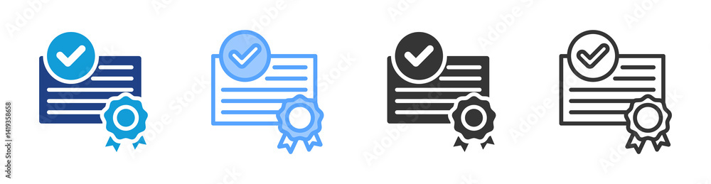 Poster Registered icon set multiple style collection