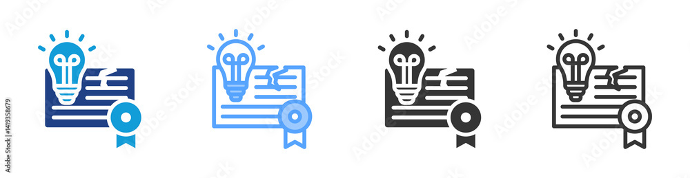 Poster Infringement icon set multiple style collection