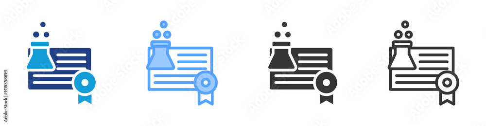 Poster chemistry patent icon set multiple style collection
