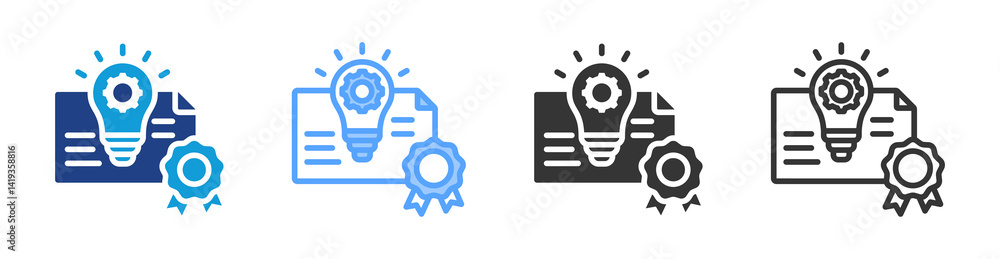 Poster invention patent icon set multiple style collection