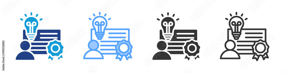 Poster Patent Owner icon set multiple style collection