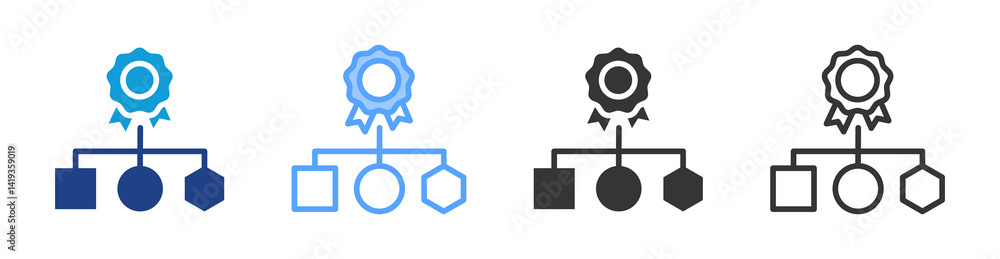Poster trademark classification icon set multiple style collection