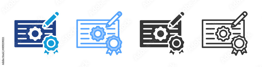 Poster industrial design icon set multiple style collection