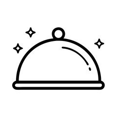 Covered Food Cloche with Sparkles Icon Design
