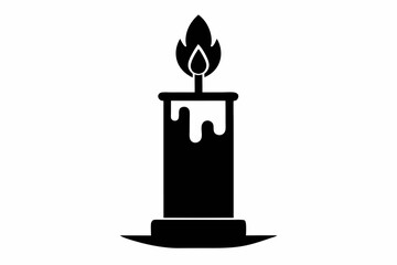 candle silhouette line art vector illustration