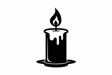 candle silhouette line art vector illustration