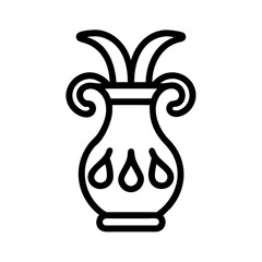 Decorative Vase with Curved Design Icon Design