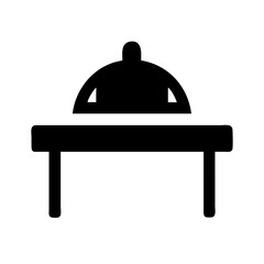 Dining Table with Covered Dish Icon Design