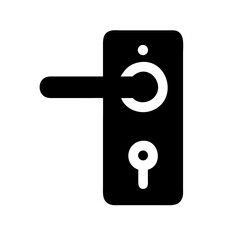 Door Handle with Hanging Key Icon Design