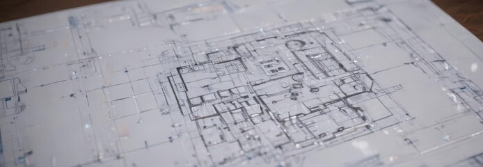 Blueprint overlay on architectural floor plan, digital template , commercial, digital, template