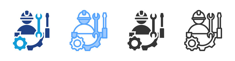 Maintenance icon set multiple style collection