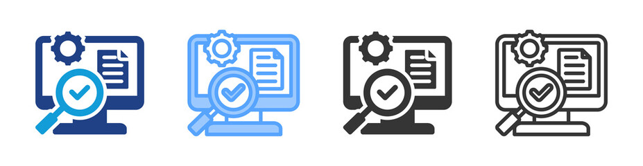 Fototapeta premium Functional Checks icon set multiple style collection