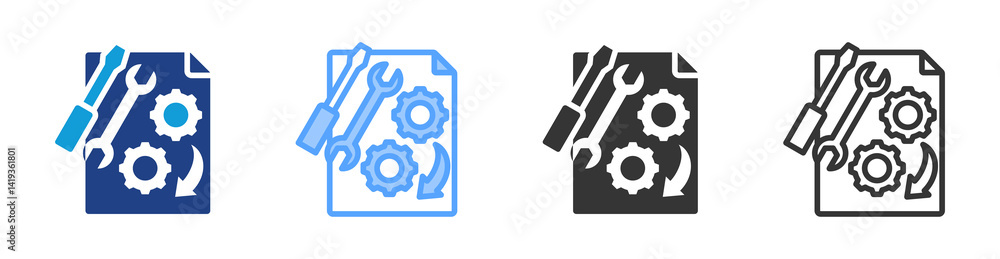 Poster Restore icon set multiple style collection