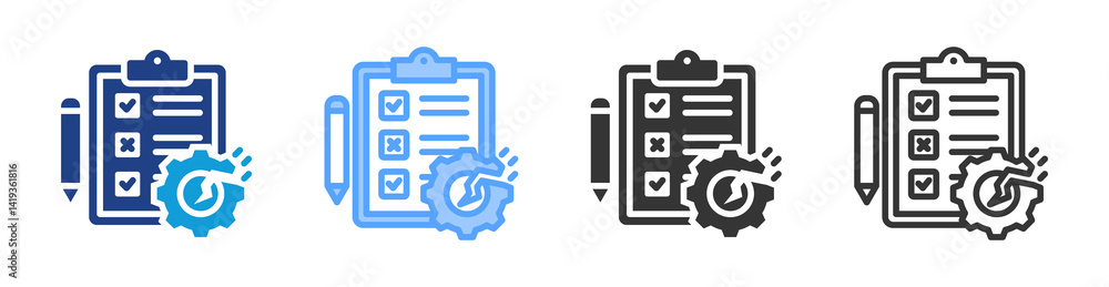 Poster Testing icon set multiple style collection