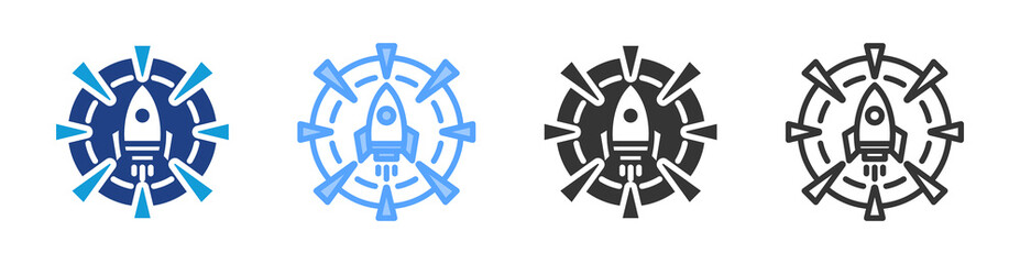 Mission icon set multiple style collection