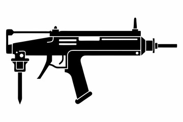 Naklejka premium caulking gun silhouette line art vector illustration