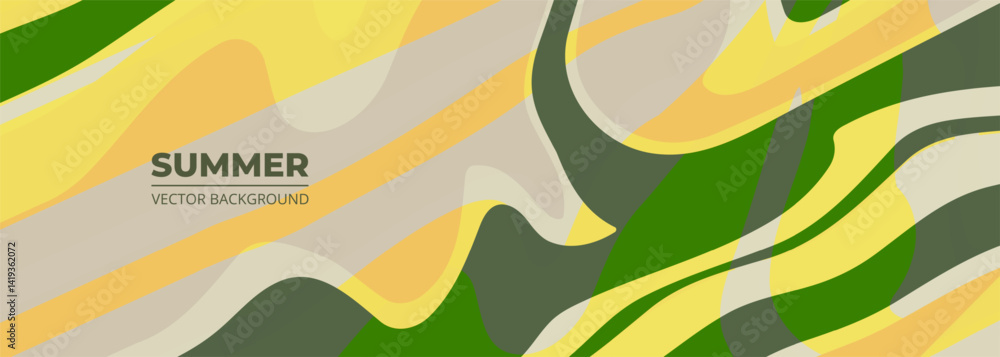 Aufkleber abstract creative summer background. minimalist modern design banner template with colorful wavy sha