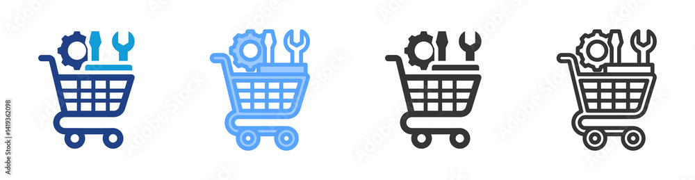 Poster consumer product icon set multiple style collection