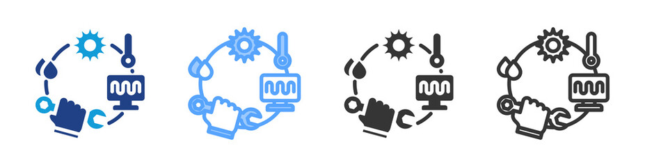 Predictive Maintenance icon set multiple style collection