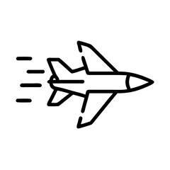 Fighter Jet with Afterburners Icon Design