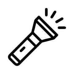 Flashlight with Beam Lines Icon Design