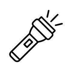 Flashlight with Beam Lines Icon Design