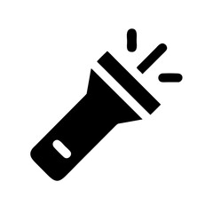 Flashlight with Beam Lines Icon Design
