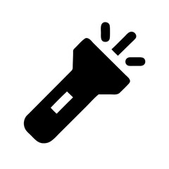 Flashlight with Beam Lines Icon Design