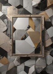 Geometric collage template, customizable image frames,  clean,  background