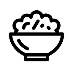 Food Bowl with Salad or Rice Icon Design
