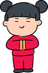 Illustration of girl in chinese costume
