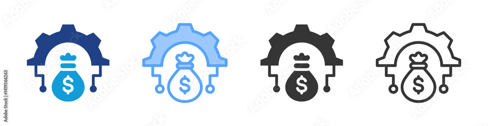 Poster Asset Management icon set multiple style collection
