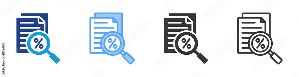 Poster Evaluating Taxes icon set multiple style collection