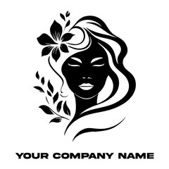 Girl Silhouette Logo Vector Art Simple Female Graphic Design Element