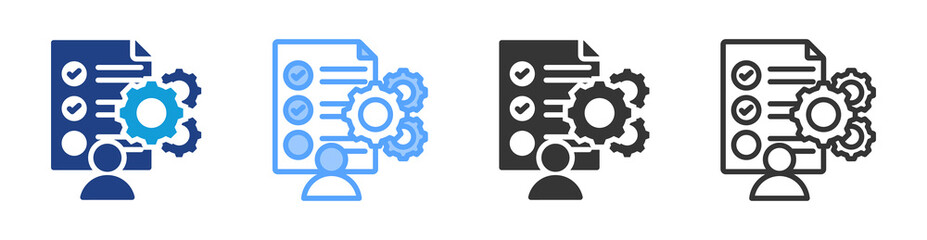 Strategic Technique icon set multiple style collection