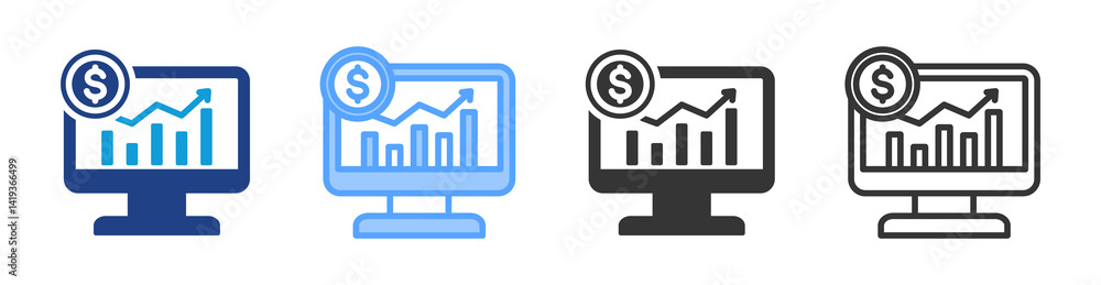 Aufkleber trading icon set multiple style collection