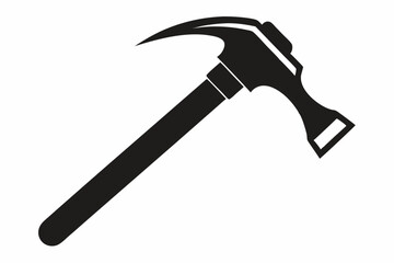 claw hammer silhouette line art vector illustration