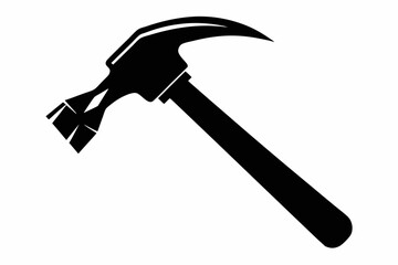 claw hammer silhouette line art vector illustration