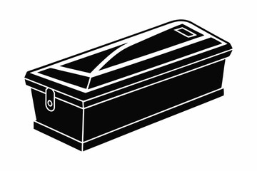 coffin silhouette line art vector illustration