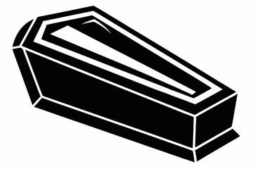 coffin silhouette line art vector illustration