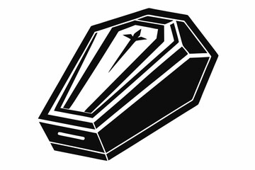 coffin silhouette line art vector illustration