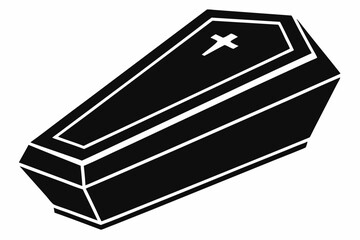 coffin silhouette line art vector illustration