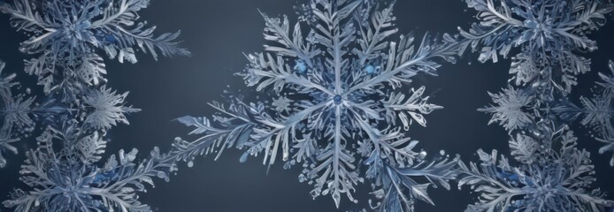 Intricate blue & silver snowflake border design  Ideal for festive cards , eps, snowflakes, silver